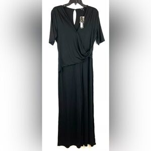 Nic Zoe Women’s Black Short Sleeve Stretchy Jumpsuit Size Medium